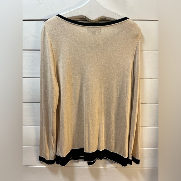 JONES NEW YORK Beige & Black Button Detail Sweater - - Picture 7 of 9
